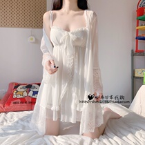 Japanese Gelato Sleeping Girl Princess Wind Ice Silk Spring Summer Home Suit Harness Lace Sleeping Dress Two Suits