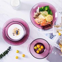 Conning Identical Cutlery Home Transparent Bowl Glass Bowl Soup Bowl Rice Bowl Rice Bowl double ear Dish Dishes PLATE SUIT BOWL