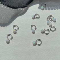 Dazzling Op a 1 mini ear bone ear nail 925 pure silver Europoulite small ear button cartilage ear ring female Japan-ROK new