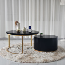 Living room round child mother coffee table TV cabinet combination simple Nordic modern light luxury small apartment home paint table