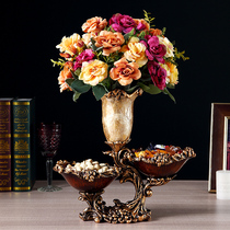 European creative grid dried fruit plate Living room household multi-functional candy box American vintage vase floral ornaments