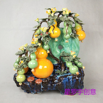 Creative Foshan ceramic Shiwan doll gourd decoration screen to send friends birthday gifts