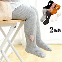 Girls pantyhose Autumn and winter thickened childrens white baby spring baby girl toddler big ass tights leggings cotton socks