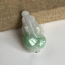 Myanmar A goods emerald ice glutinous seed Cabbage Pendant Natural Jade 100 Cairobe to pendant jade pendant male and female