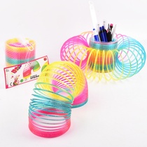 Large rainbow circle stall hot selling toys 8 7*9 rainbow circle childrens spring ring playing Magic hula hoop manufacturers