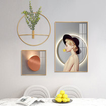 High-end restaurant wall decoration painting modern simple dining room hanging painting light luxury style hall dining table background wall mural