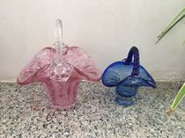  80s glazed glass flower basket ornaments nostalgic collection of film and television props