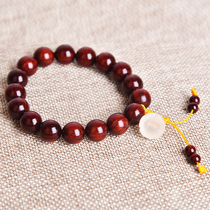 Indian small leaf red sandalwood old material Gold Star 12mm Beed hand string bracelet accessories Lotus Xiuyan Jade original play