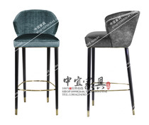 Solid wood bar chair American retro creative bar chair European backrest old bar stool modern simple high stool