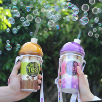 Net red milk tea cup bubble machine Girl heart ins girl automatic bubble gun Childrens toys shake sound blow bubbles