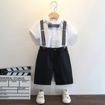 Boy Little Gown Summer Children Yingren Wind Back With Pants New Chorus Performance Clothing Slim Fit Short Sleeve Suit Summer Dress