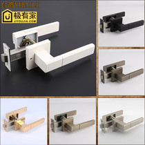 Black Door Lock American White Indoor Room Door Lock Bathroom Insurance Lock Mute Golden Bedroom Channel Doorknob Lock