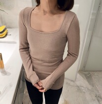 Xixi women Europe station 2020 Winter new square collar mink velvet slim one-piece bottoming thermal underwear 41826