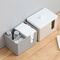 Cotton swab cosmetic cotton storage box with lid dustproof makeup remover Cotton finishing box plastic household dressing table desktop cosmetic box