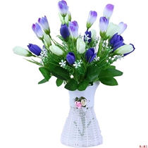  Simulation flower living room wine cabinet TV cabinet fake flower simulation bouquet decoration decoration Indoor dining table plastic flower basin