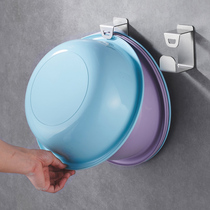 Punch-free washbasin storage rack toilet basin adhesive hook bathroom storage wall-mounted bathtub rack shelf for household