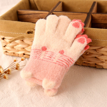 Childrens gloves thin baby children five fingers autumn and winter boys warm cute cartoon finger Magic Girl