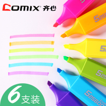 4 sets of heart stationery multi-color color solid highlighter pen single head set candy color students with rough key mark mark pen eye-catching silver light hipster wholesale