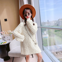 Girls autumn dress dress long sleeve sweater skirt 2021 New Chinese children Spring and Autumn Korean girls long model
