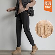 Glint thickened trackpants Womens autumn Winter Loose Sweatpants Bunches Women Pants Cashmere Out of small subcotton pants