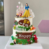 Net Red Forest Cartoon Princess Cake Decoration Swing Piece Castle Plugin House Inserted Girl Birthday Baking Dress