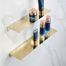 Golden-lined washroom SHELF-FREE TOILET STAINLESS STEEL WALL CONTAINING SHELF MIRROR FRONT PARTITION