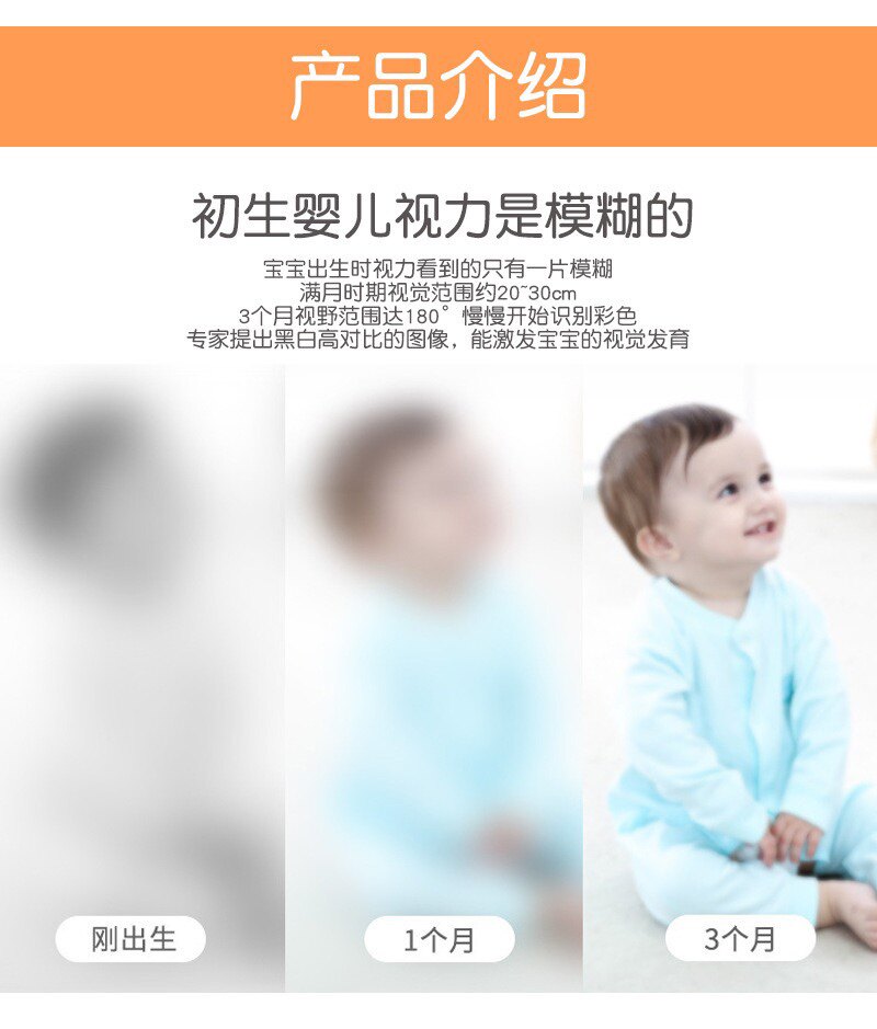 Детская книга из ткани 新生儿黑白红视觉标签触摸布书撕不烂可啃咬亲子互动色彩教育玩具 Other