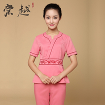 Spring and summer beautician overalls Womens beauty salon overalls Short-sleeved nurse suit beautician clothing new suit