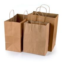 Disposable Kraft Paper Bag Gift Handbag Snack Pastry Baking Takeaway Bag Paper Thickened Bag