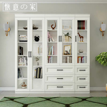  Modern minimalist locker bookcase combination dustproof glass door multifunctional bookcase storage cabinet File cabinet customization