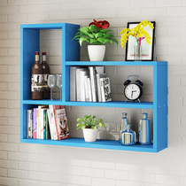 Wall shelf non-perforated wall Wall wall hanging cabinet bedroom wall partition creative home bookshelf wall decoration