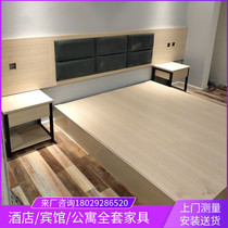 Hotel furniture standard room full set of soft bunk bed plate single double Business Hotel hostel apartment room furniture customization