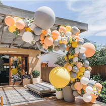 ins Net red irregular balloon chain adult birthday layout opening decoration arch party orange Marca Gray package