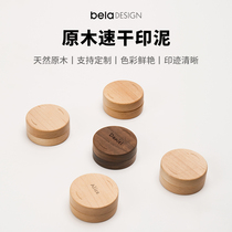 Original design Wooden printing clay Red quick-drying printing oil Creative customizable seal printing clay Office portable printing clay Business gift