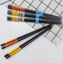 Jingdezhen chopsticks household chopsticks high-grade personality natural solid wood 10 pairs of Chinese family-style storage tube