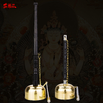  Dharma lead chime Copper home decoration Percussion instruments Crisp and pleasant Puja temple straight rod telescopic lead chime