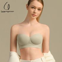 Half cup of underwear woman with small chest gathering uncarked breast sensitivity large bra without shoulder wrapped bra and anti-slip bra