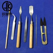 Furniture repair paint repair leather leather repair gadgets small gray knife small scissors small tweezers steel needle small brush