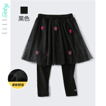 ELLEbaby autumn new products Girls baby children childrens trousers culottes skirt fake two pieces do not tighten the waist