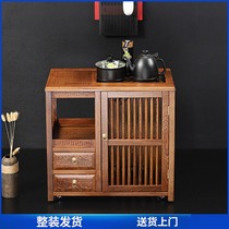 Chicken winged Wood Wood tea cabinet home coffee table tea table side cabinet simple moving side and corner few living room tea rack