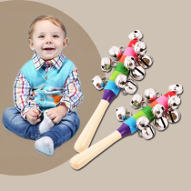 Clearance Orff musical instrument infant early education hand rattle bell rainbow bar bell wooden toy teaching aids hand bell 0-6 years old