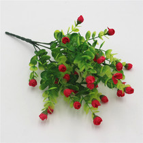 Simulation Eucalyptus green bonsai flowers 5 fork Eucalyptus plastic flowers Rose Eucalyptus with flowers