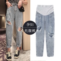 Pregnant Woman Pants Summer New Tobellied Pants Fashion Dash Panty Pants Boom Moms Casual Loose 90% Pants Spring Autumn Season