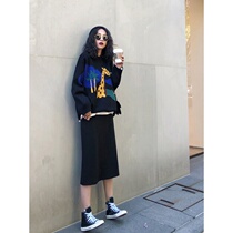 Europe station 2020 autumn and winter new royal sister wind age-reducing sweater suit skirt loose thin fried street fashion two-piece set