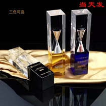  Hourglass trophy high-end creative crystal trophy customization competition Enterprise excellent employee award crystal medal customization