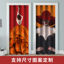 Customized test room door curtain household with punch bedroom room partition curtain cloakroom cover cloth curtain light luxury