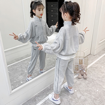 Girls  autumn suit 2021 new Korean version of the net red casual childrens wear middle and large childrens spring and autumn casual two-piece suit