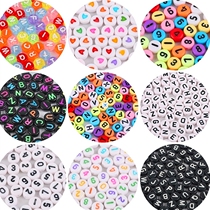 100pcs 6mm Mixed Square Alphabet Letter Beads Charms