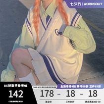 (Stars Same) WORKOUT College Wind Embroidery knitted vest Men and women Trend 100 lap Mar lovers