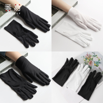 Jewelry gloves etiquette thin spandex summer stretch driving sun protection for men and women jewelry store display special white Black